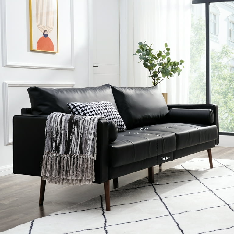 Pillows for black leather sofa 2025