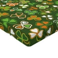 thumbnail image 2 of Ambesonne Nature Fitted Sheet, Lucky Clover, Twin Size, Green and Orange, 2 of 3