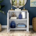 thumbnail image 6 of 28" Wooden Accent Cabinet, Modern Sideboard Buffet Cabinet with 2 Doors and an Adjustable Shelf for Living Room, Dining Room, Bedroom or Entryway, Cloud White, 6 of 6