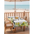 thumbnail image 2 of Outdoor Tablecloth with Umbrella Hole for Patio/Picnic/Party/Camping, Lemon Gnomes Waterproof Table Cloth Rectangle Table Cover Washable, Summer Botanical Yellow Fruit Black Lattice (60"x 120"), 2 of 8