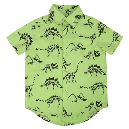 button shirt down dinosaur cute boys pattern sleeve short 2t cotton prints hde shirts walmart