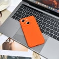 thumbnail image 4 of Silicone Case for IPhone 15 Plus 6.7 Inches, Fine Hole Scratch Proof, Shock Proof Fingerprint All-round Protection Mobile Phone Case(Orange), 4 of 11