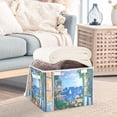thumbnail image 3 of Yayeee Collapsible Cube Storage Bin with Lid Fabric Closet Decorative Basket with Handles, Sea Window, 3 of 7