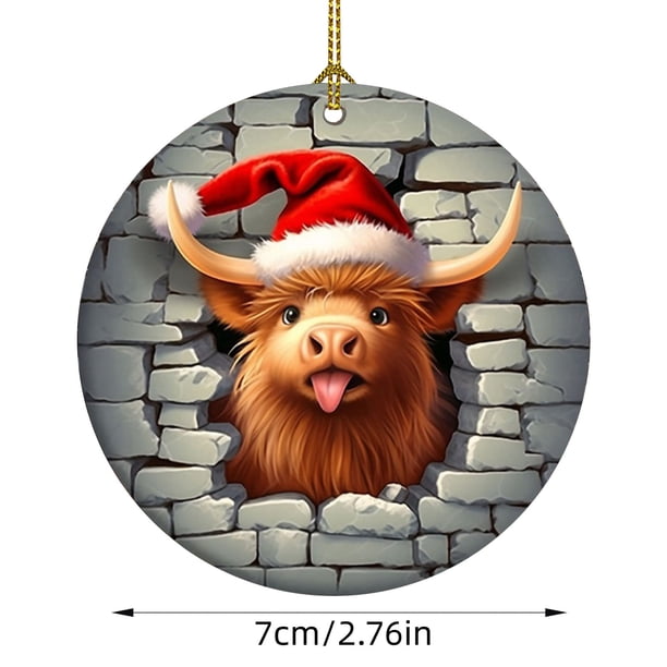 Regalos de la Familia para la Navidad Acrílico Vaca Joyería Decorativa, Lindo Vaca Colgante para la Decoración Del Hogar, Lindo Acrílico Meseta Vaca Colgante, Decoración Del Hogar Regalo Regalos para