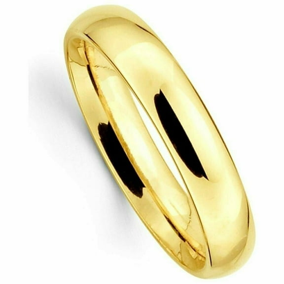 Men's Women's Solid 14K Yellow Gold Plain Wedding Ring Band jewelry 5MM Size 10