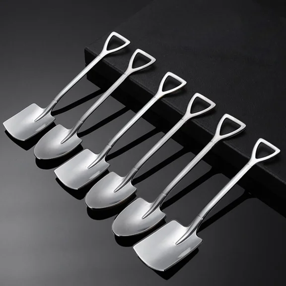 8Pcs Shovel Teaspoon Set Stainless Steel Spoons For Ice Cream, Coffee, Dessert