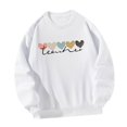 thumbnail image 3 of Sudadera con cuello redondo para mujer, Tops, moda blanca, informal, sencilla, holgada, ropa deportiva para otoño, salir de vacaciones, compras en la , l L, 3 of 8