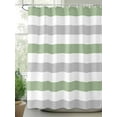 thumbnail image 2 of Fsddascl Sage Green Grey Striped Shower Curtain Set - 60" x 72" Washable Bathtub Curtain with 12 Hooks, Farmhouse Sage Green Stripes Waterproof Fabric Stall Shower Curtains for Bathroom/Bathtub, 2 of 6