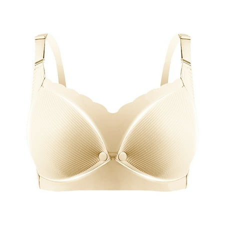 

Women s Breathable Nursing Bras No Underwire Breast Feeding Bra Solid Color Front Buckle Underwear