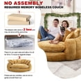 thumbnail image 2 of Aukfa 81.1" Oversized Cloud Couch Sleeper Sofa with Round Chaise Lounge, Modern Chenille Upholstered Boneless Sofa with Memory Foam and 14 Pillows, Yellow, 2 of 8
