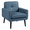 Blue, variant on Mid-Century Modern Accent Chair Upholstered Fabric Armchair with Button Tufted Back and Wood Legs, Cozy Side Chair for Living Room, Bedroom, Office, or Cafe (Gray)
