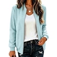 thumbnail image 2 of Enjoytime Plaid Jackets for Women Stand Collar Zip Up Bomber Jacket Fall Fashion Lightweight Casual Long Sleeve Outerwear, 2 of 7
