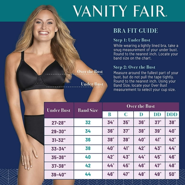 Women's Vanity Fair 71380 Beauty Back Full Figure Wirefree Bra (Midnight  Black Lace 36C) 