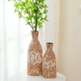 thumbnail image 6 of Rustic Brown Stoneware Vase - 15.9 in. Tall Round Tabletop Decor - Farmhouse Home Accent Vase, 6 of 6
