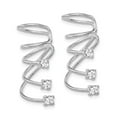 thumbnail image 2 of FB Jewels Sterling Silver Rhodium-plated CZ Cuff Earrings, 2 of 2