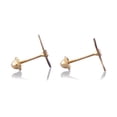 thumbnail image 3 of Aretes de oro 14k GIALLO Broquel GIALLO COLLECTION Arcos de oro amarillo y blanco con cortes diamantados y circonias, 3 of 5