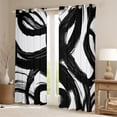 thumbnail image 2 of Manfei Waves Geometric Stripe Black Out Curtains,Retro Graffirti Lines Curtains Pack of 2 (42x63 Each),White Black Bedroom Curtains For Boys Girls,Microfiber Bedroom Decor, 2 of 6