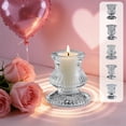 thumbnail image 1 of Candelabro de cristal transparente - Candelabro moderno de cristal de 6x5x5cm para centro de mesa y decoración de bodas y fiestas, 1 of 6