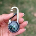thumbnail image 4 of Survival Mini Compass Keychain Zinc Alloy Small Pocket Compass Carabiner Buckle Outdoor Accessory for Camping Hiking Backpacking -Golden, 4 of 8