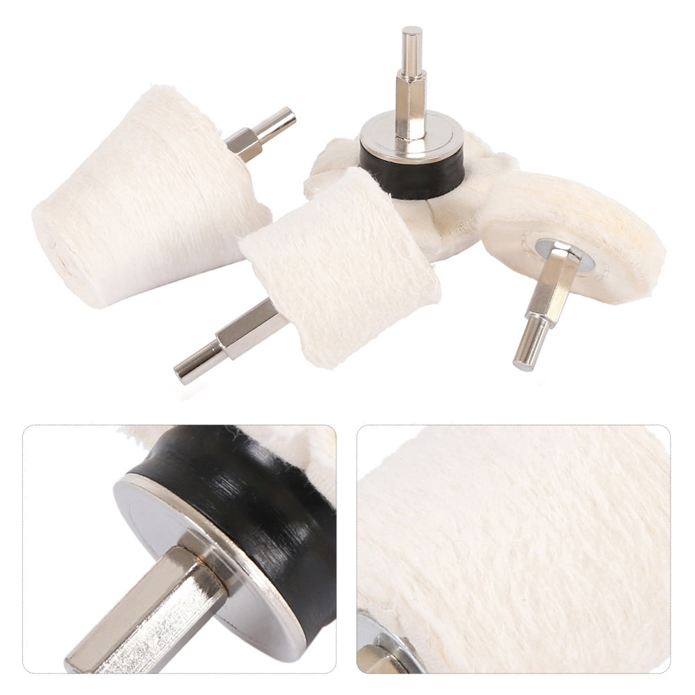 40mm Cylindrical Cotton Polish Cleaning Wheel Pad Brush 6mm Shank Rotary Tool 