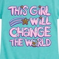 thumbnail image 3 of Instant Message - Change The World - Youth Girls Short Sleeve T-shirt, 3 of 6