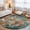 Green, variant on Beige Teal Copper Rust Round Area Rugs 3 ft, Abstract Vintage Industrial Minimalist Washable Small Area Rug with Non-Slip Sturdy Edge Binding Round Front Door Mat Floor Carpet for Entryway