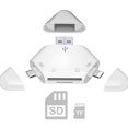 thumbnail image 1 of Lector de tarjetas SD, lector de tarjetas de memoria 3 en 1 para iPhone/iPad, dispositivos USB C y USB A, adaptador de tarjeta de visor de cámara Trail compatible con Windows, Mac OS, Linux, Android, SD/TF, 1 of 5