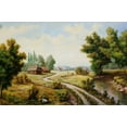 thumbnail image 2 of Vlagyislav, Najgyonov 14x11 Black Ornate Wood Framed with Double Matting Museum Art Print Titled - Selyskij Pejzaz, 2 of 4
