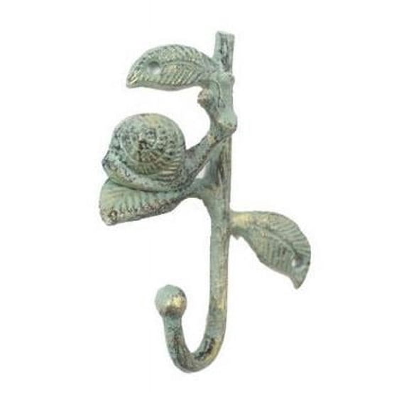 Handcrafted Model Ships K-9051-Silver 6 in. Rustic Silver Cast Iron Decorative Snail Hook