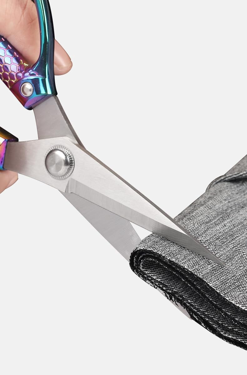 ABCISI Professional Kitchen Scissors, Stainless Steel Kitchen Shears, All Purpose Shears for Sewing Embroidery Tailor Shears Cutter Leather, Ideal for Office & Home Use, Rainbow