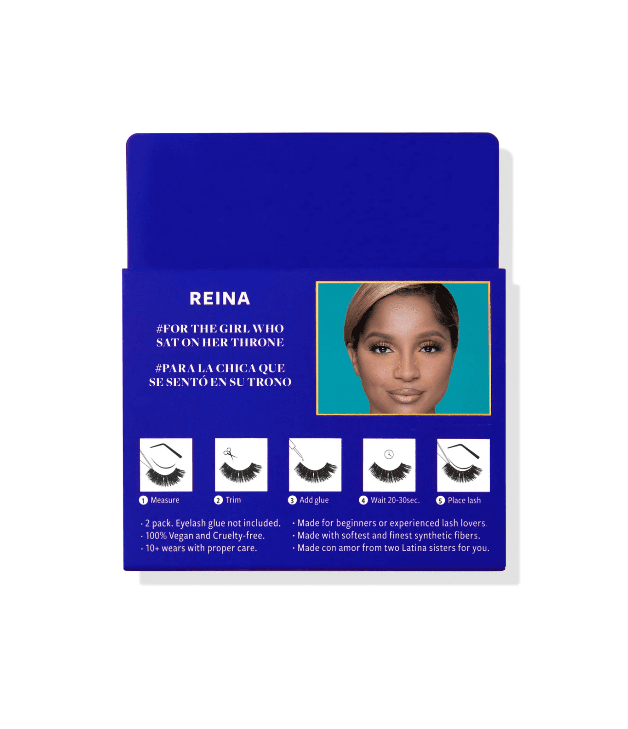 LUNA MAGIC Faux Mink False Eyelashes, Reina, Black, 2 Pair