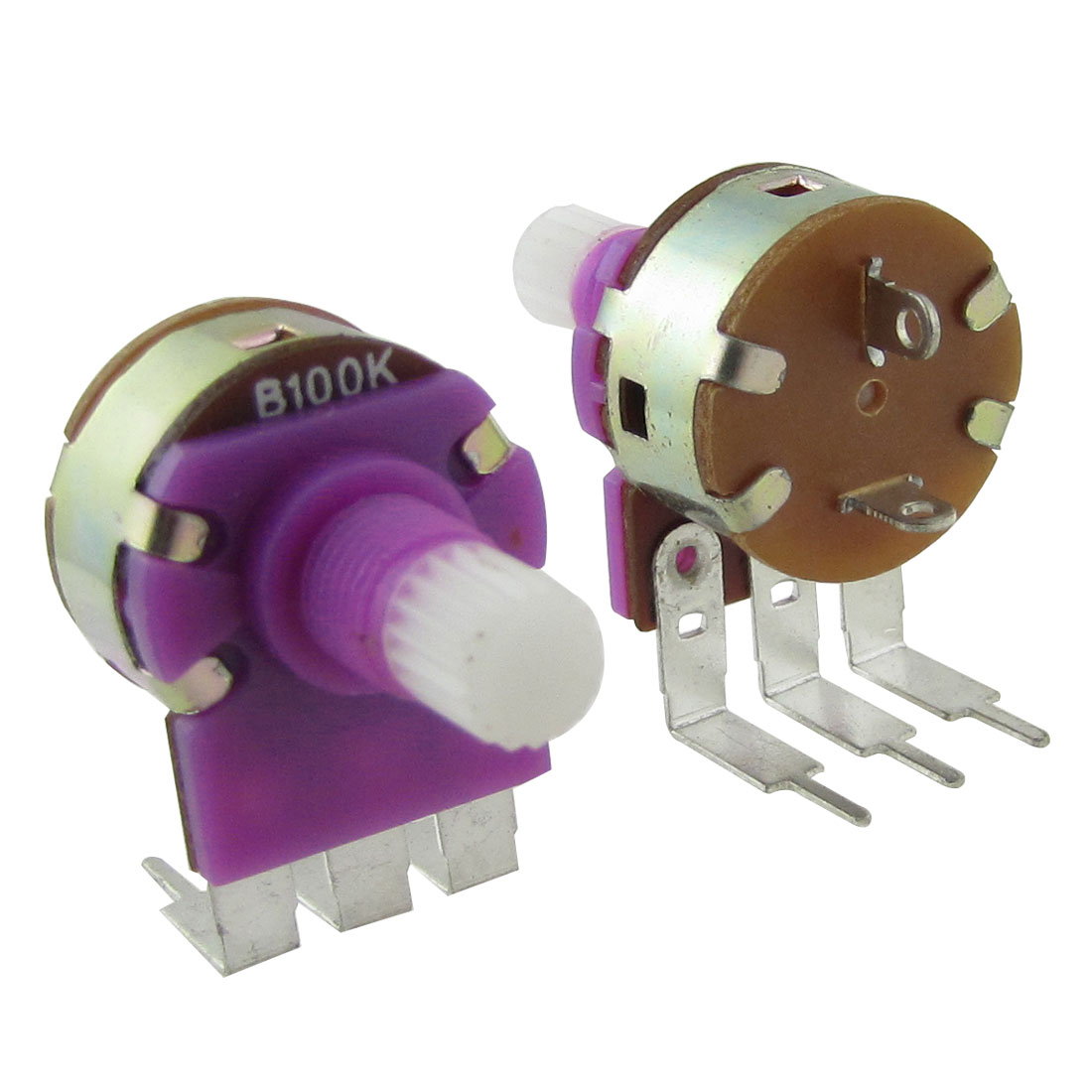 2 Pcs 0.2W 100Kohm Rotary Potentiometer with Switch for Audio Volume