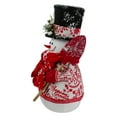 thumbnail image 4 of Northlight Snowman with Shovel  and Top Hat Christmas Figure - 12.5" - White and Red, 4 of 5