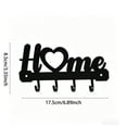 thumbnail image 3 of Ganchos Decorativos de Metal para Pared con 4 Ganchos – Diseño de Corazón para El Hogar, Ideal para La Entrada, El Pasillo y La Sala de Estar – Soporte Resistente de Color Negro para Colgar Llaves, B, 3 of 7