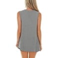 thumbnail image 5 of QLEICOM Womens Casual Sleeveless Tank Tops, Plus Size Summer T-shirt, Fashion Solid Cotton Lace Splicing Tops, V-Neck Sleeveless Cardigan Pullover Blouse Tunic Tops Gray XXL, 5 of 5