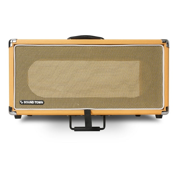 Sound Town Vintage 4U Amp Rack Case, 12.5" Depth with Rubber Feet, Dust Cover, Kickstand, Orange (STVRC-4OR)