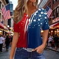 thumbnail image 3 of Womens 4th of July Shirt Patriotic Red White and Blue V Neck T Shirts Casual Summer Holiday Tops Fourth of July Outfit for Women, 3 of 5