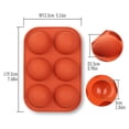 thumbnail image 2 of Molde 6 Rejillas Pequeño Molde Redondo De Silicona Para Chocolate Pastel Antiadherente Rojo, 2 of 6