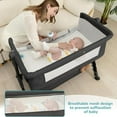 thumbnail image 4 of Baby Bassinet, Adjustable Bedside, Lightweight and Convenient, Comfortable Mattress with Wheels and Storage Basket - Gray, 4 of 8