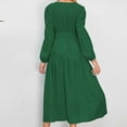 thumbnail image 4 of Hvot&aat Women's Elegant V Neck Midi Dress with Belt 2025 Fall Long Sleeve Evening Party Cocktail Dresses for Wedding Guests, 4 of 6