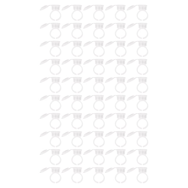 50 vasos de pigmento para microblading con tapa para tinta de tatuaje, maquillaje semipermanente, contenedor de pegamento para cejas, color blanco