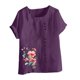 thumbnail image 4 of Fiudx Ofertas Flash Artículos En Oferta Blusa Informal y de Lino con Botones y Manga Corta Estampada para Mujer, 4 of 4