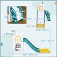 thumbnail image 2 of Qaba 5-in-1 Yellow Activity Climber with Slide, Basketball & Telescope - Indoor Play Structure for Ages 1-3 – Safe & Fun!, 2 of 7