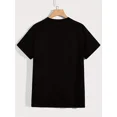thumbnail image 2 of 【New Arrival】Flaming Shrimp Playing Basketball Shark Ocean Weird Funny Graphic T-Shirt, Unisex Black Short Sleeve Meme Tee, 2 of 7