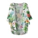 thumbnail image 4 of ICHUANYI Clearance Women's Summer Floral Print Puff Sleeve Cardigan Loose Cover Up Casual Blouse Summer Trendy Tops(Green, M) ICHUANYI WER2023081108845, 4 of 4