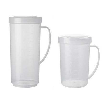 

2pcs Plastic Measuring Cups with Scale Breakfast Jug Coffee Jug Milk Jugs