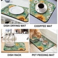 thumbnail image 4 of Washable Rubber Sunflower Cute Floral Dish Drying Mats for Kitchen Counter Home Large Coffee Bar Pad Accessories and Decor for Utensils Stemware 19.5''x12'', 4 of 7