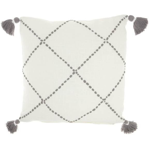 Nourison Life Styles Braided Stripe Tasse Grey Decorative Throw Pillow , 20"X20"