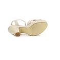 thumbnail image 5 of BLISSFUL STEP Women's Fashion Platform Strap Slingback Chunky Heel Open Toe Sandals Beige 7, 5 of 7