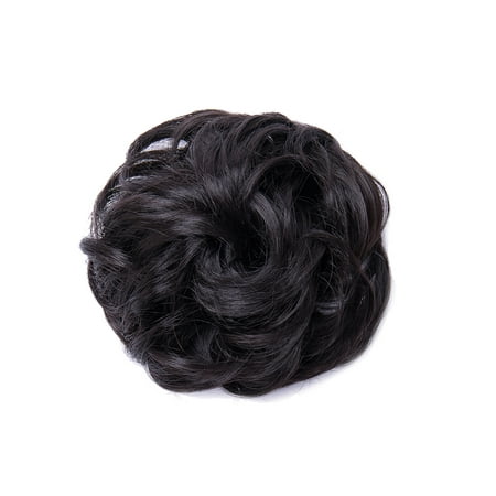 S-noilite Curly Wave Thickening Hair Bun Heat Resistant Short Ponytail Holder Hair Extension Cabello Extensión Peluca Cheveux Extension 1 pcs Dark
